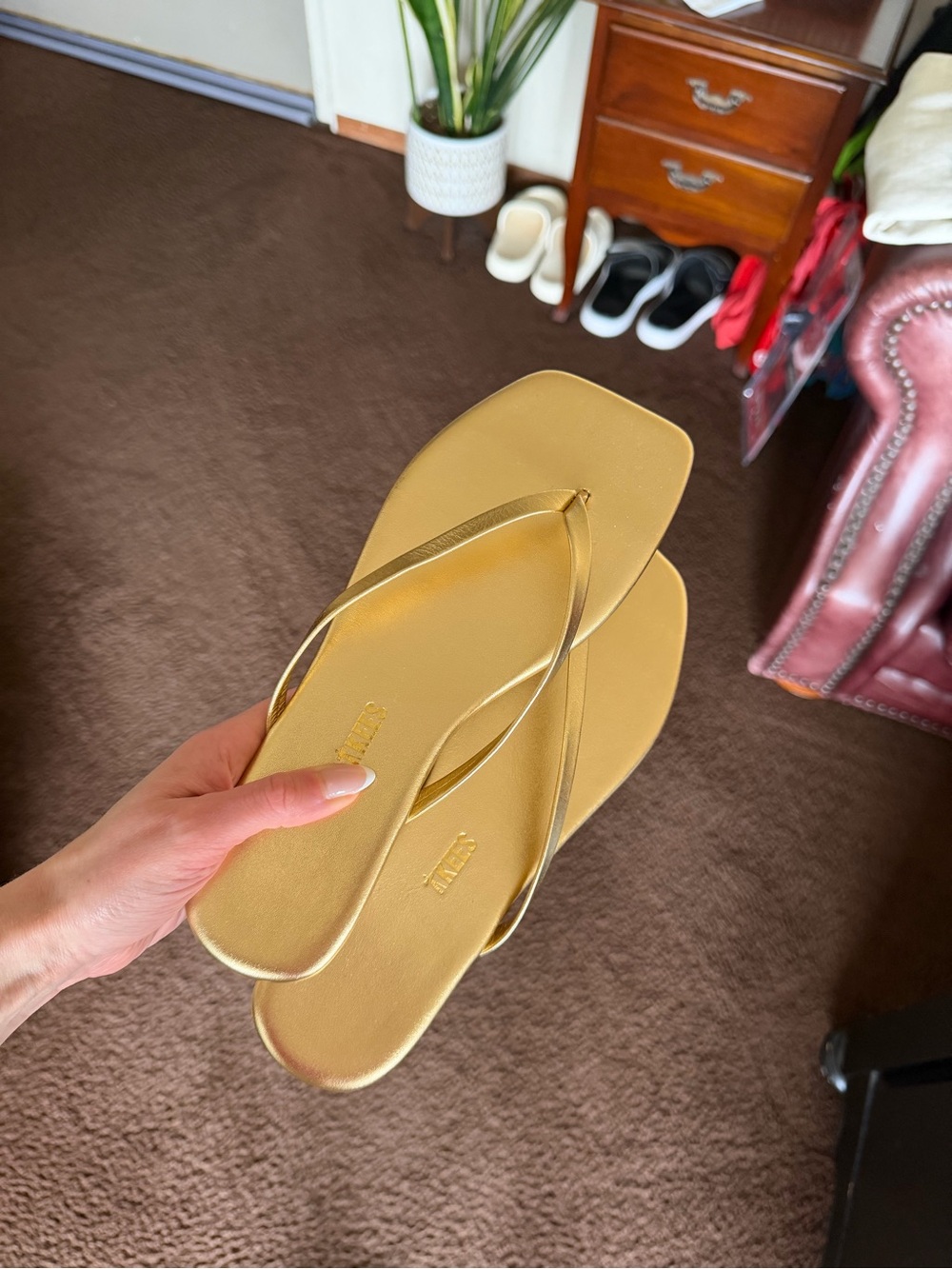 Tkees gold flip flops